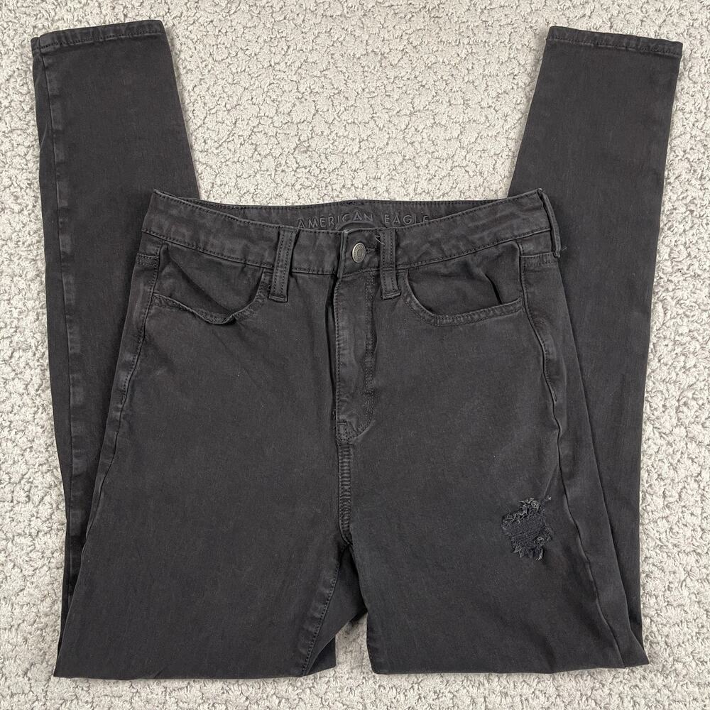 American Eagle Jeans Womens 6 Black Super Hi-Rise Jegging Super Stretch